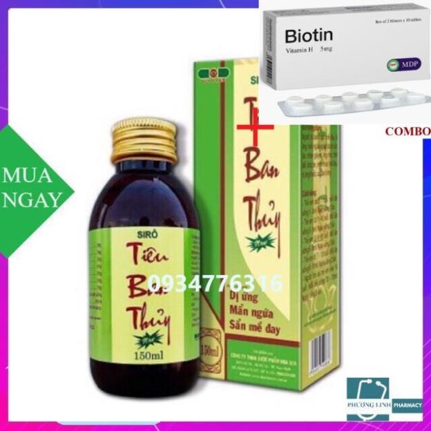 Combo Biotin 5mg+ Tiêu Ban Thuỷ ( dị ứng , phong ngứa, mề đay....)