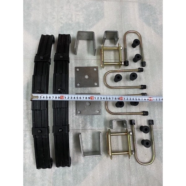 Bộ Nhíp tàu 4 lá 54cm,đầy đủ phụ kiện lắp nhíp,dùng ráp xe 3 bánh, 4 bánh,xe lôi,dài 54cm,rộng 5cm,4 lá ,tải trọng 450kg