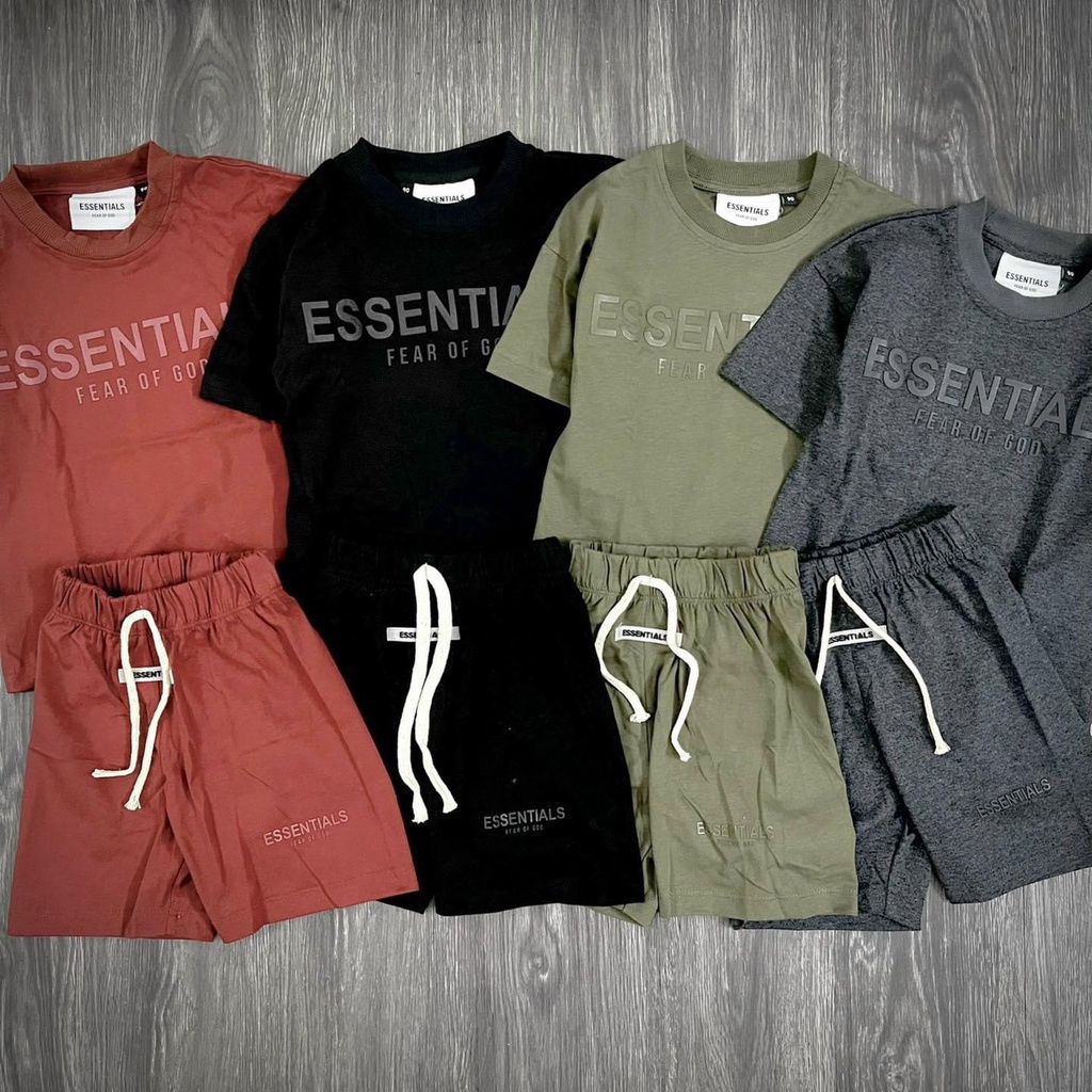 Bộ chữ essentials cotton nhiều mầu cho bé trai bé gái size nhỡ 14-30kg XHN890