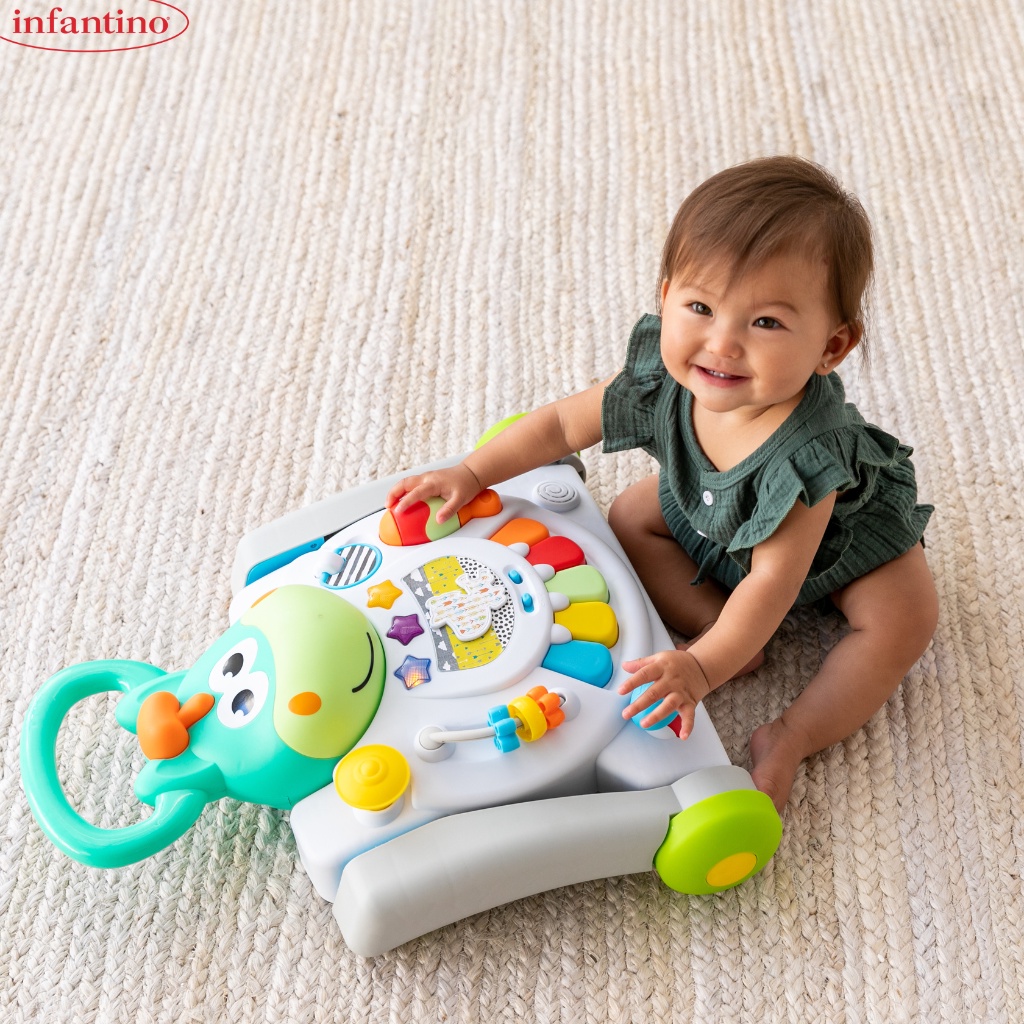 Xe Tập Đi Tập Đứng Cho Bé INFANTINO 3 Trong 1 - Bàn Chơi Nhạc Giúp Trẻ Phát Triển Giác Quan