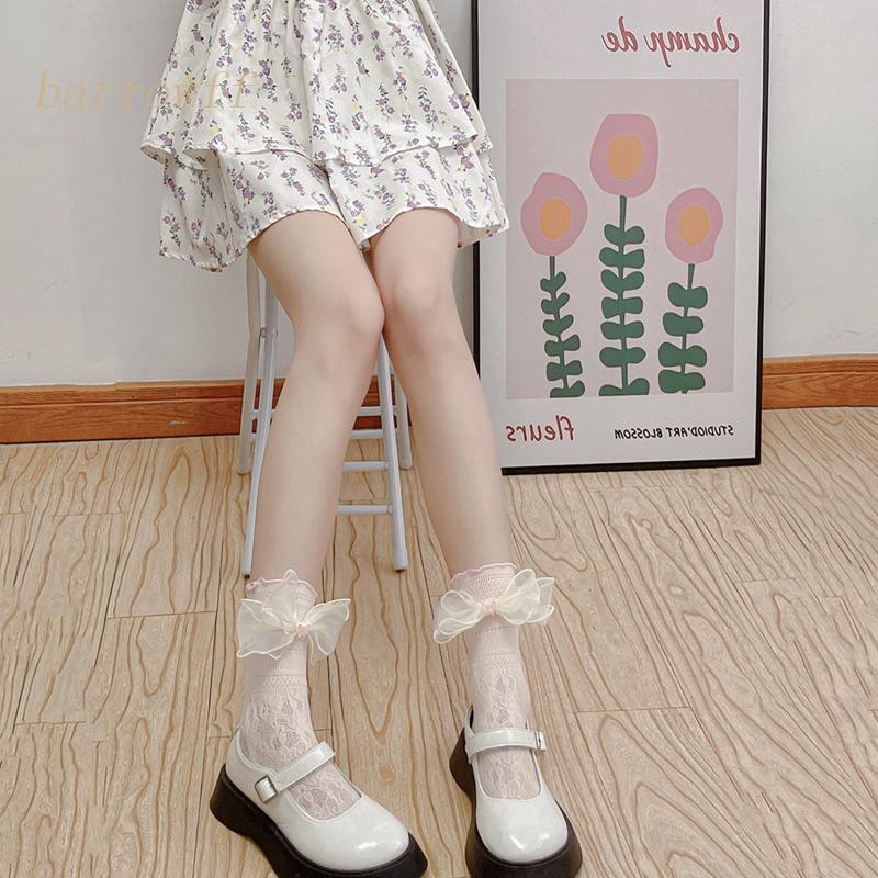 Brroa Jk Vớ Rỗng Phối Nơ Phong Cách Lolita Punk Gothic Dành Cho Nữ