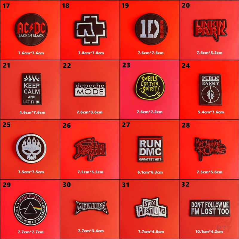 ♚ Miếng Dán Ủi Thêu Hình Ban Nhạc Rock/ Rock/ Rock Công Nghiệp/ Nặng ♚ 1 Miếng Ủi Thêu Hình Người Hâm Mộ