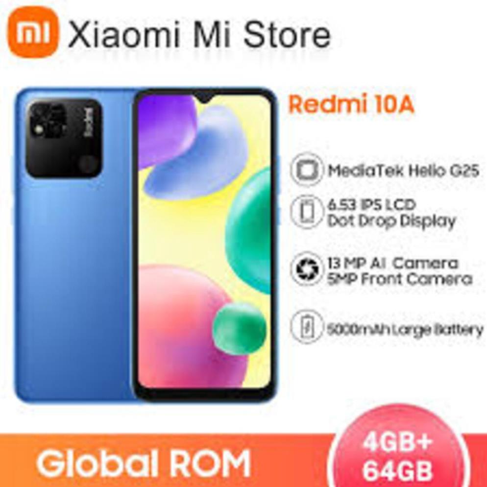 điện thoại Xiaomi Redmi 10a 2sim ram 4G/64G mới Fullbox Chính Hãng, Chiến Game nặng mượt - TTN 03