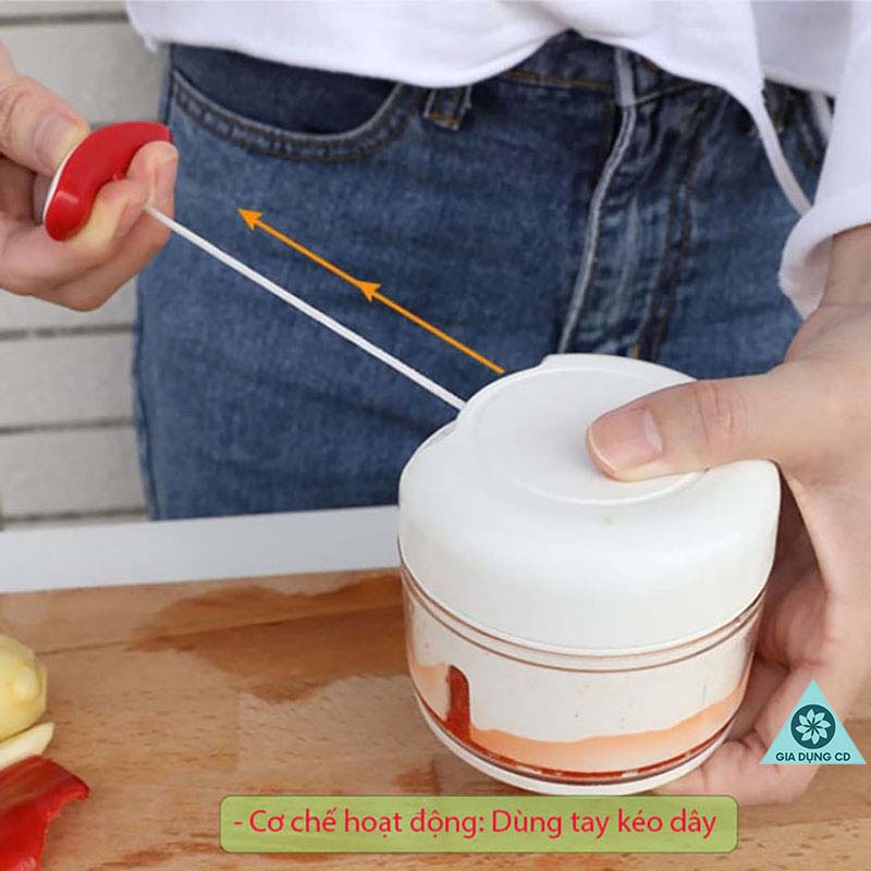 Dụng cụ xay nhuyễn tỏi ớt kéo tay đa năng nhựa (XAY TỎI ỚT)