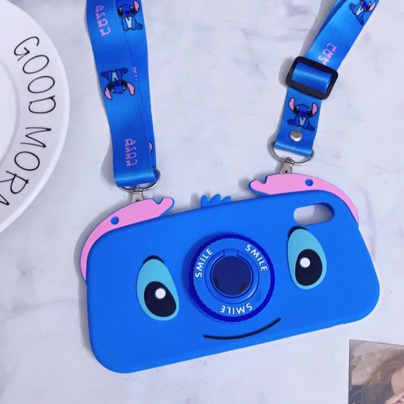 [XẢ KHO]Ốp iPhone 6Plus/6sPlus/7Plus/8Plus/X/Xs/Xr/XsMax/11Pro Silicone Dẻo Hình Stitch Kèm Dây Đeo