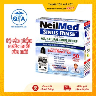 [NHẬP KHẨU MỸ] Bộ sản phẩm nước muối rửa mũi Neilmed Sinus Rinse 50 gói (Có bán lẻ)