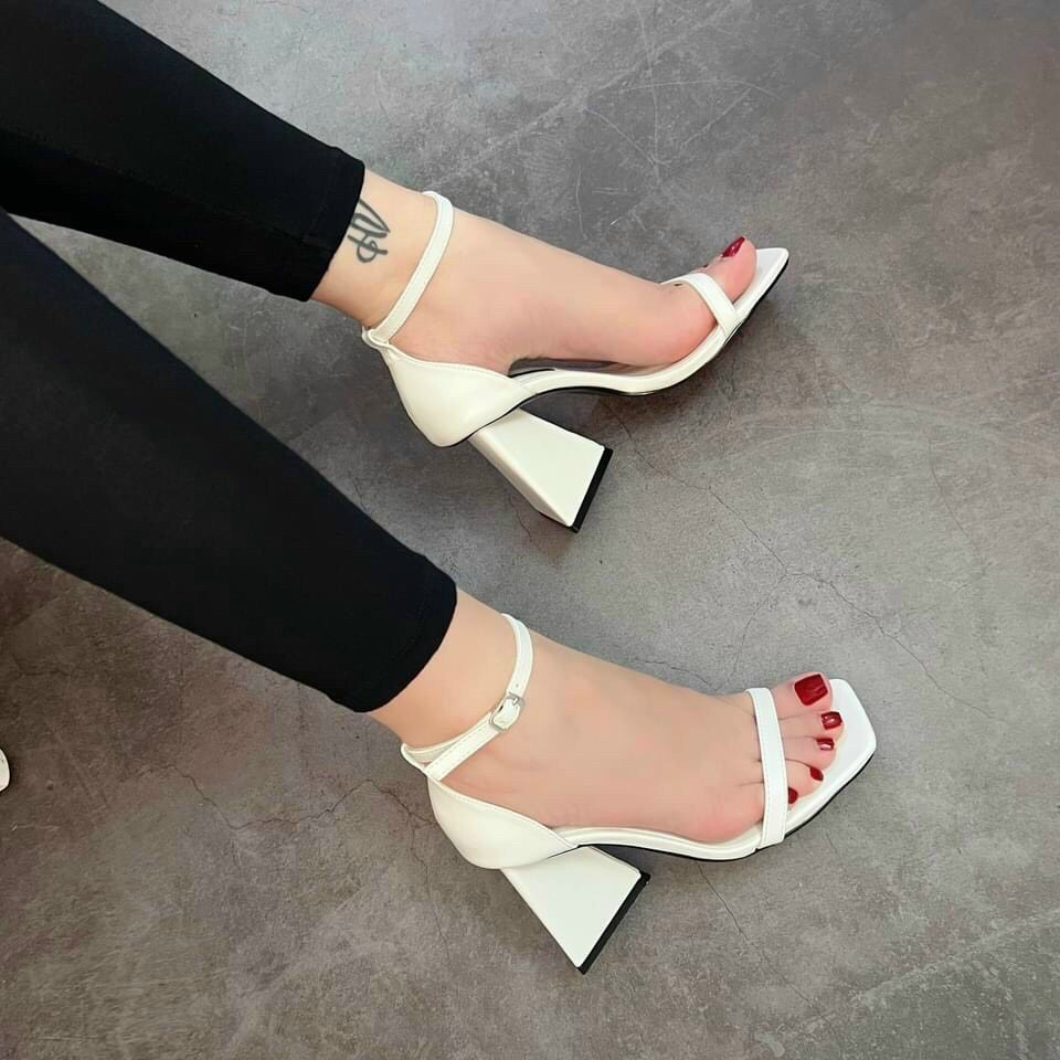 Sandal cao gót bít gót 9 phân, giày cao gót tam giác 9 cm Chị Đẹp Store mã L183