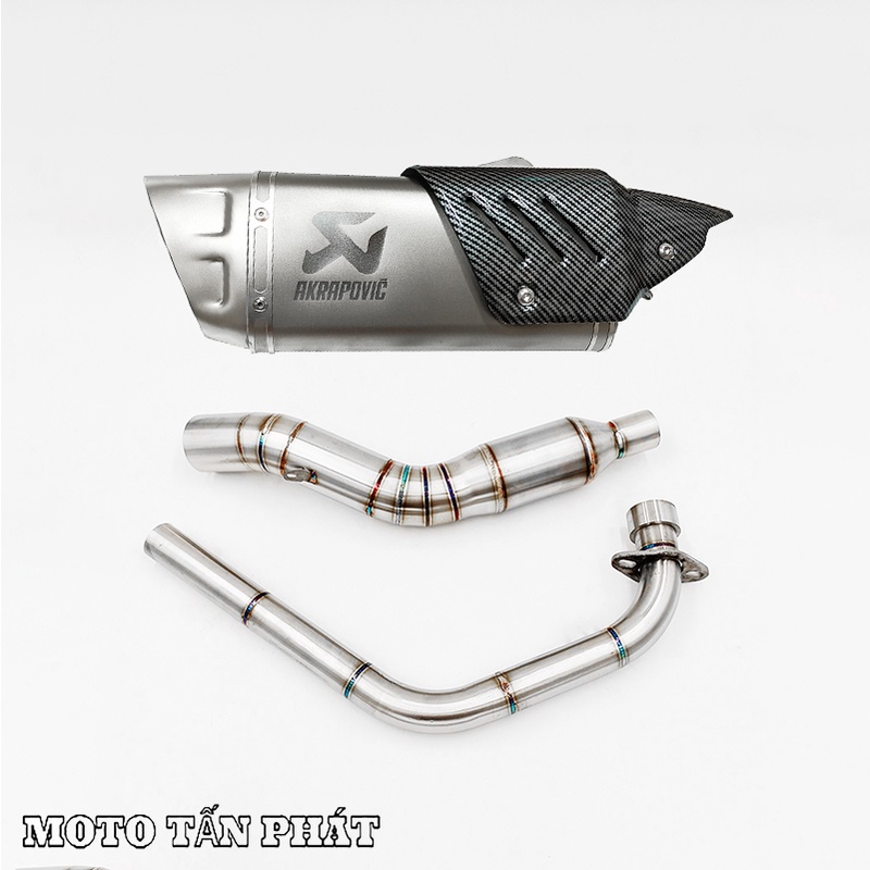 Pô Akrapovic R1 INOX Trắng ỐP Carbon Nhập Khẩu