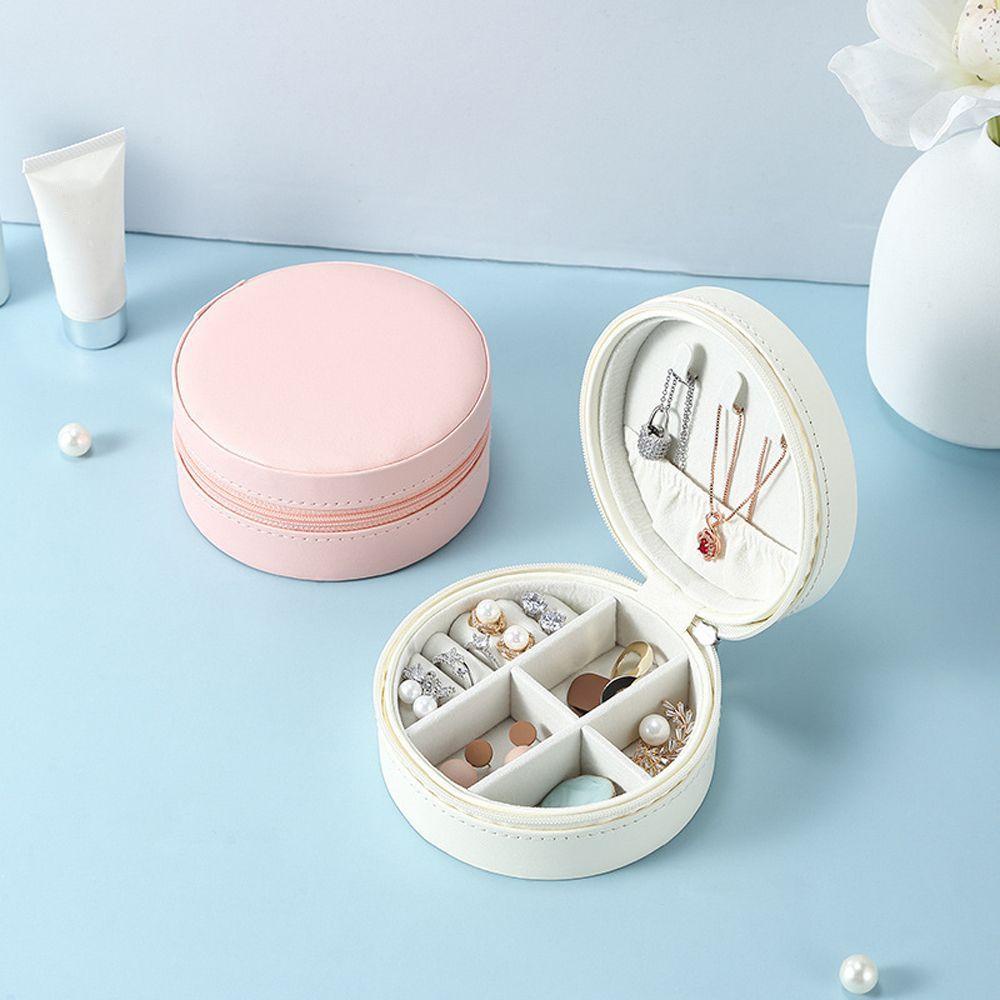 Hộp Đựng Trang Sức Hình Tròn Nhỏ Gọn Cho Nữ Ốp