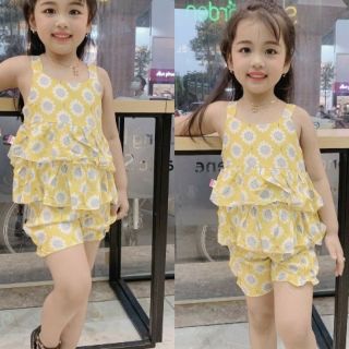 Combo 2-3 bộ - Đồ bộ cánh tiên bé gái, lanh lụa