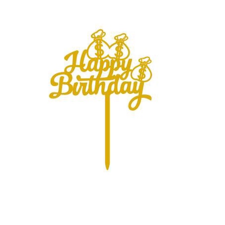 Set 10 mica HPBD gắn túi tiền-Q5434