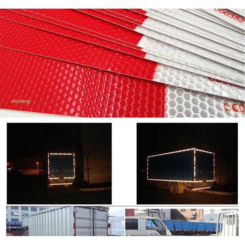 Bộ decal cảnh báo phản quang màu đỏ-trắng