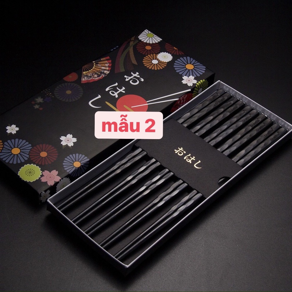Đũa Nhật Hoạt Tiết Hoa Anh Đào / Hoa Cúc Kháng Khuẩn Nhập Khẩu Nhật Bản Shikisai