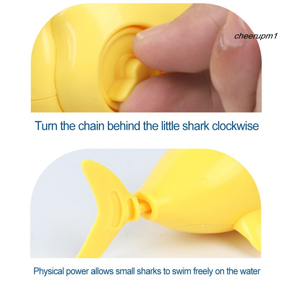 ★WJ★ 2Pcs Kid Baby Cute Wind Up Clockwork Shark Summer Swim Bath Water Play Game Toy