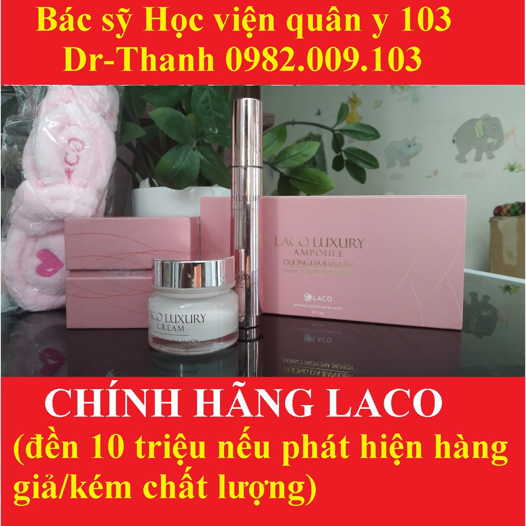 Combo Kem dưỡng Laco Luxury,ban ngày Cream và đêm Ampoule,giúp da căng bóng,trẻ hoá da,Ngăn ngừa nám,tàn nhang,mụn | BigBuy360 - bigbuy360.vn