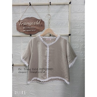Áo croptop viền ren (Ảnh Thật shop tự chụp )