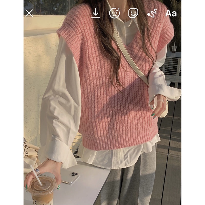 Áo Sweater Dệt Kim Cổ Chữ V Thời Trang Mùa Thu Cho Nữ 77