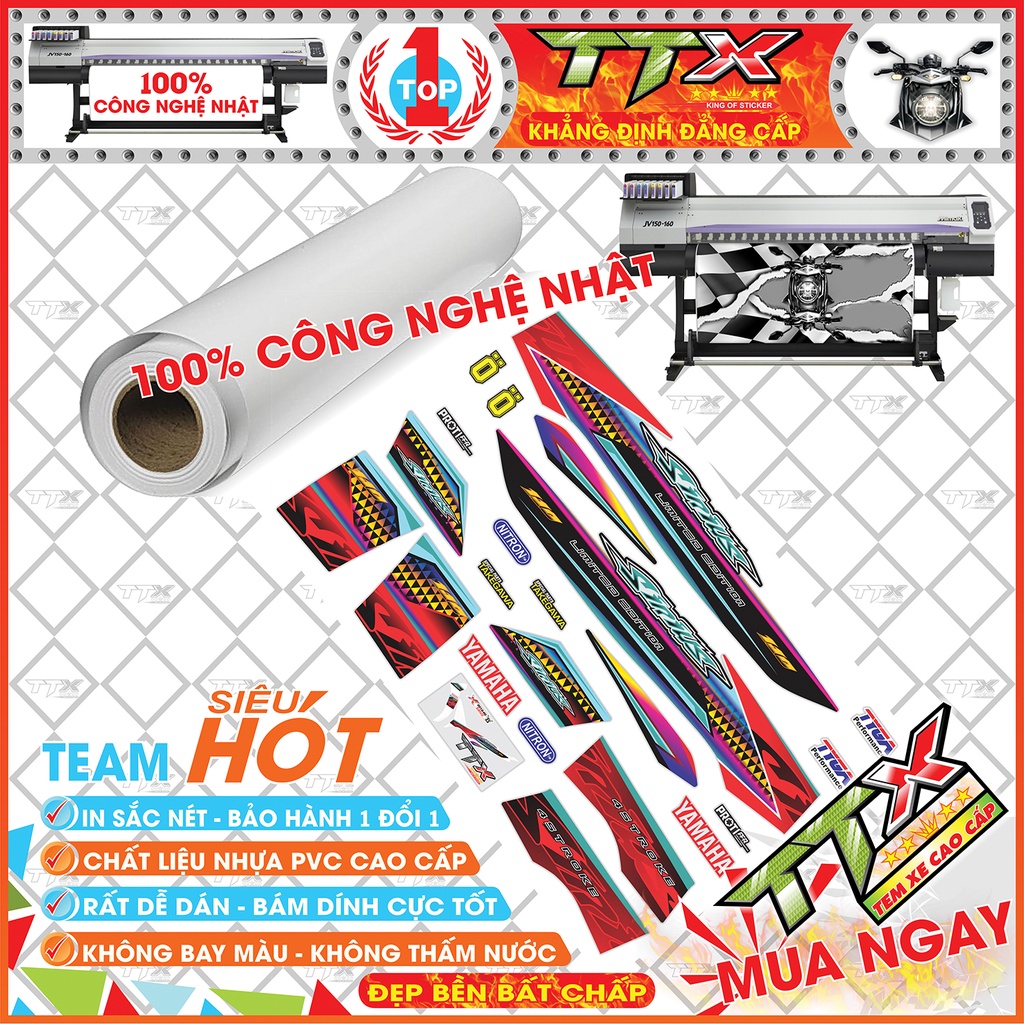 Tem Xe Sirius Đỏ Đen Tam Giác Titan - Tem Dán Xe Sirius 110 Đen Đỏ Siêu Đẹp - Mẫu Tem Rời Sirius Đỏ Đen
