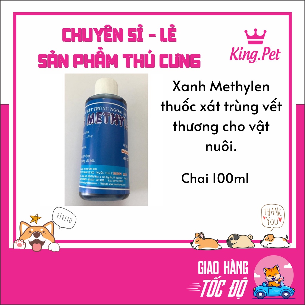 Xanh metylen- sát trùng vết thương chó mèo