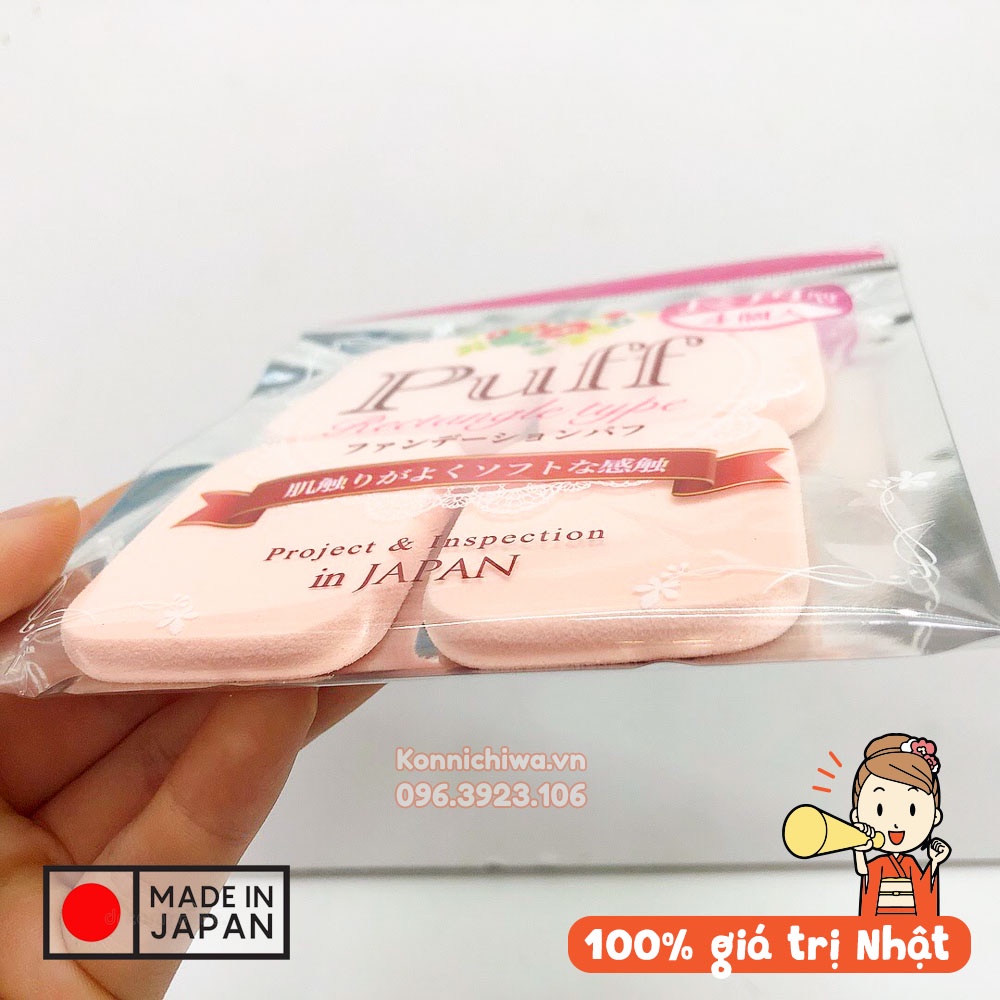 Set 4 miếng mút trang điểm MATOKO 2Way Puff | Mút tán kem nền cao cấp hàng nội địa Nhật