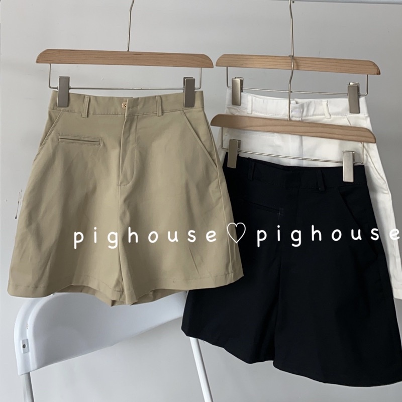Quần đùi short nữ lưng cao túi mổ chất kaki cao cấp lên form xinh