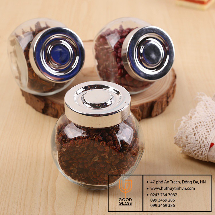 Hũ thủy tinh hai đáy nghiêng đựng mỹ phẩm, các loại hạt, gia vị thực phẩm 180ML | BigBuy360 - bigbuy360.vn