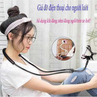 Giá đỡ điện thoại đa năng  cho người lười trên bàn trên xe hơi treo cổ móc eo