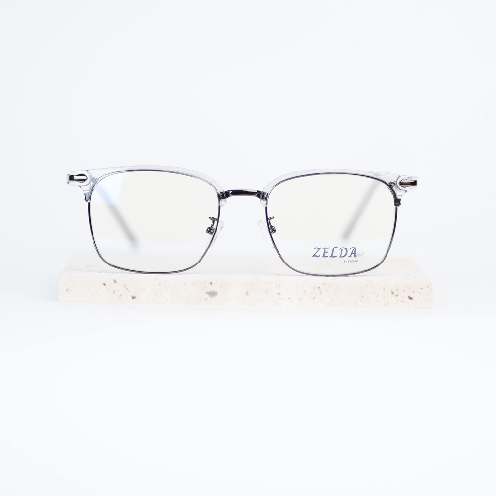 Gọng kính cận nam lắp sẵn cận chất liệu kim loại mắt kính Clubmaster - Z1874 Eyepro