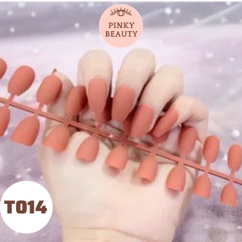 Móng Tay Giả Dài Bộ 24 Móng Giả Dáng Dài Trơn Màu Lì Siêu Sang, Thời Trang Cá Tính Cho Nữ - Pinky Beauty