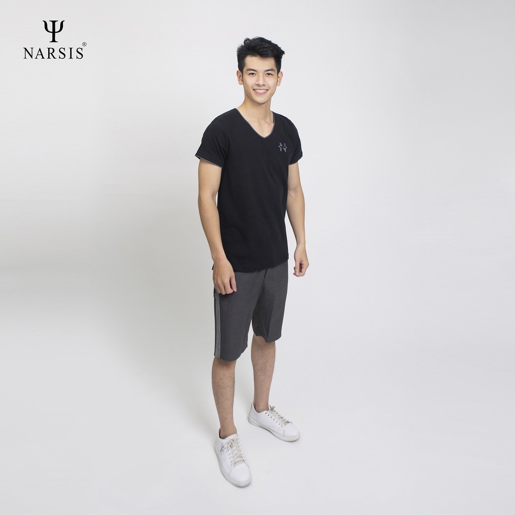 Áo cộc nam màu đen Narsis D5016
