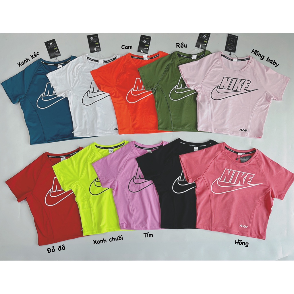 [Chất mịn, mát] Áo Croptop Tập Gym Tay Ngắn In Chữ To Siêu Hot