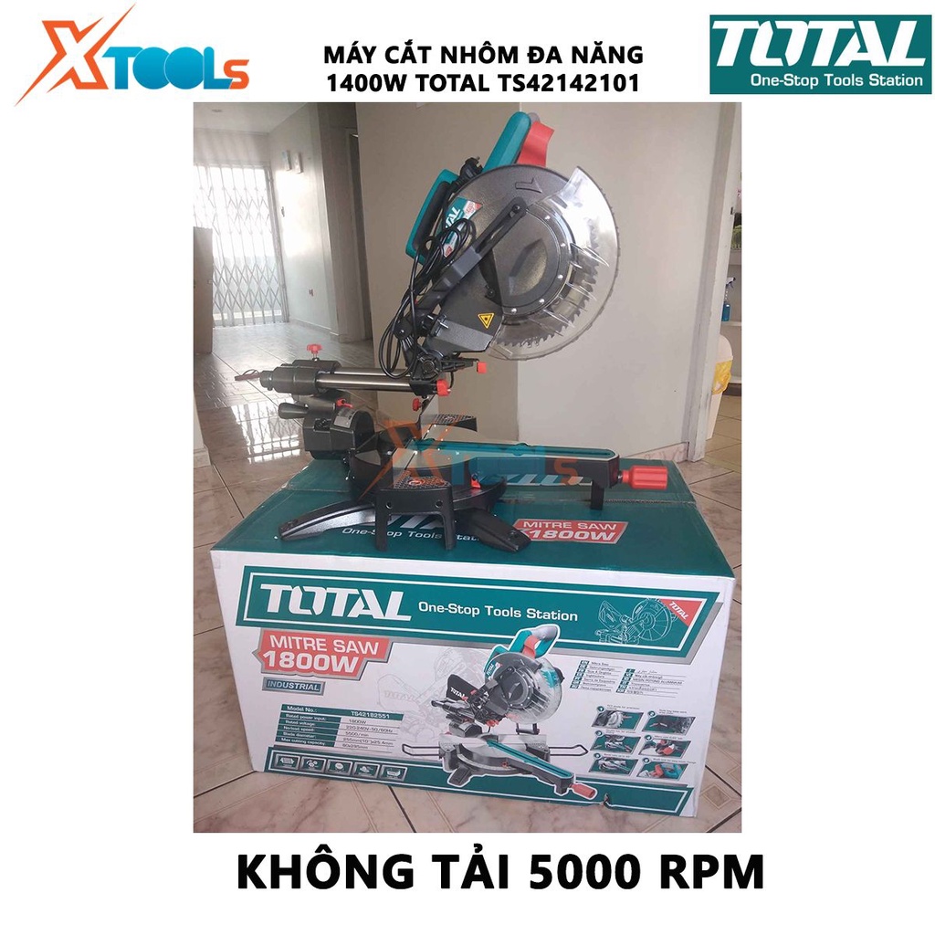 Máy cắt nhôm gỗ đa năng TOTAL TS42142101 Máy cưa đa năng Nguồn vào 1400W Tốc độ không tải 5000rpm cắt cơ khí, vật liệu