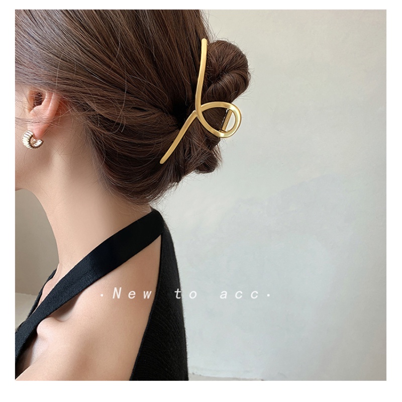 Kẹp Tóc Kim Loại Màu Vàng Kiểu Hàn Quốc Cho Nữ