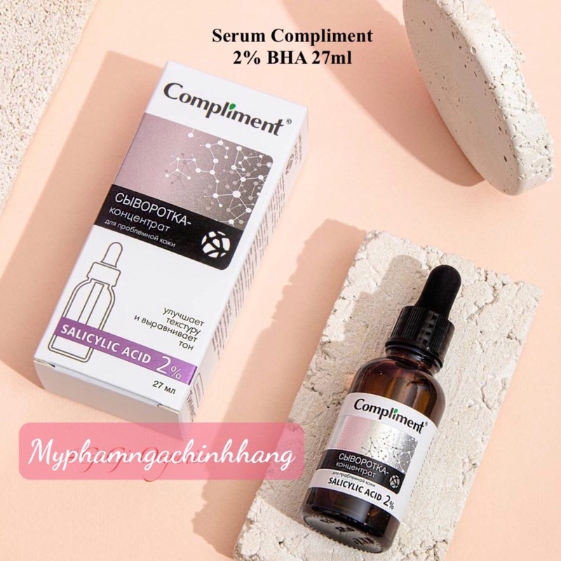 Serum Compliment 2% BHA làm sạch sâu, giảm mụn, se lỗ chân lông, kiềm dầu