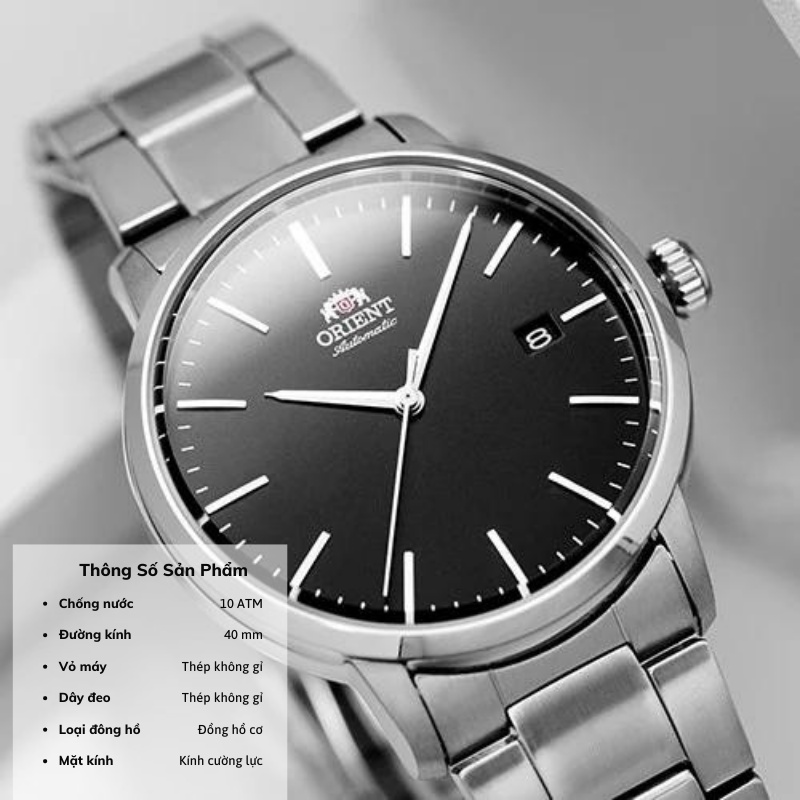 Đồng hồ nam Orient Classic RA-AC0E cơ chống nước 10 ATM mặt kính cường lực dây thép cao cấp chính hãng