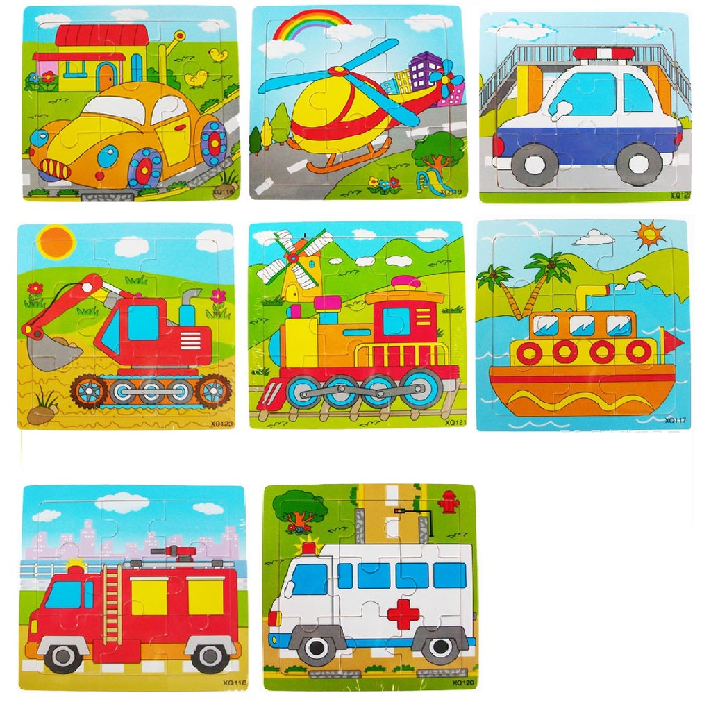 Tranh Ghép Hình Gỗ 2D 9 Mảnh Cho Bé/Puzzle 9 Mảnh 2D/Tranh Cho Bé Từ 2 Tuổi Phát Triển Tư Duy Sáng Tạo