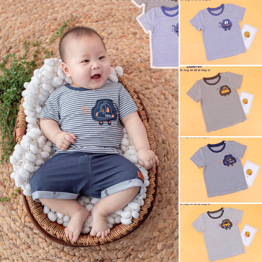 Áo cộc tay cai cài bé trai Dokma (9-36m)