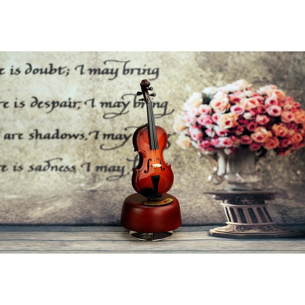 Quà lưu niệm hộp nhạc Violon gỗ - Quà tặng sinh nhật, các ngày lễ đặc biệt - [ GÓI QUÀ - TẶNG THIỆP MIỄN PHÍ ]