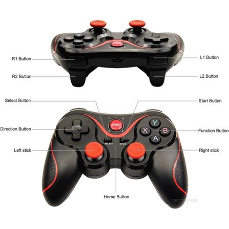 Tay Cầm Chơi Game Bluetooth Terios T3 Kèm Giá Đỡ Điện Thoại Cho Smartphone, PC, Laptop, Android, IOS, Windows