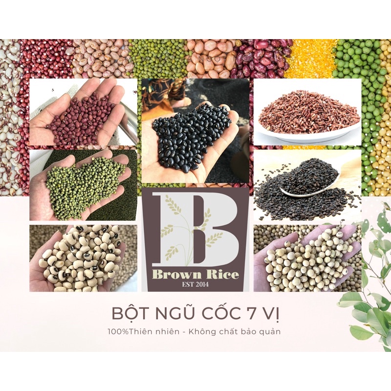 BỘT NGŨ CỐC 7 VỊ BROWN RICE 1kg ( 5 loại đậu, gạo lứt, mè đen )