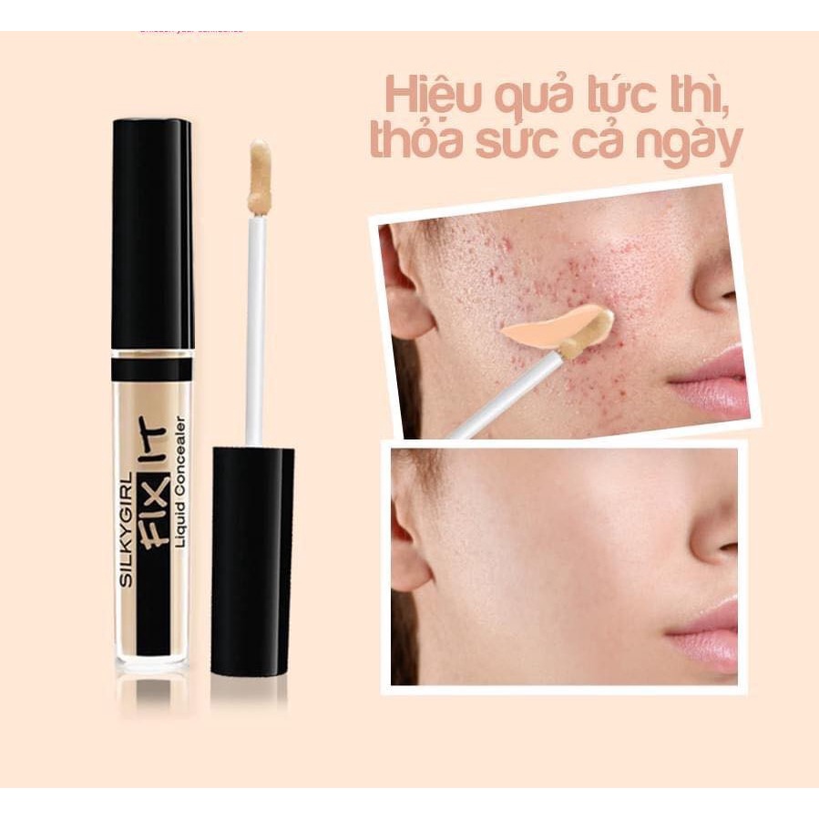 Che khuyết điểm Silkygirl  Fix It Liquid Concealer 2ml cho lớp nền trang điểm thêm mịn mượt hoàn hảo không tì vết