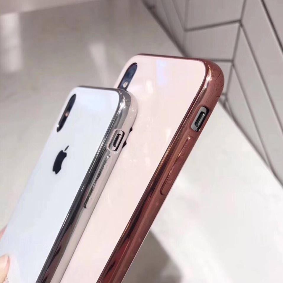 Ốp điện thoại kính cường lực viền dẻo cùng màu với lưng máy Iphone6/7/8/X/Xs/Xr/XsMax #8
