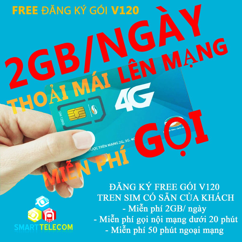 SIM VIETTEL V120 VÀO MẠNG 2GB/NGÀY VÀ MIỄN PHÍ GỌI NỘI MẠNG