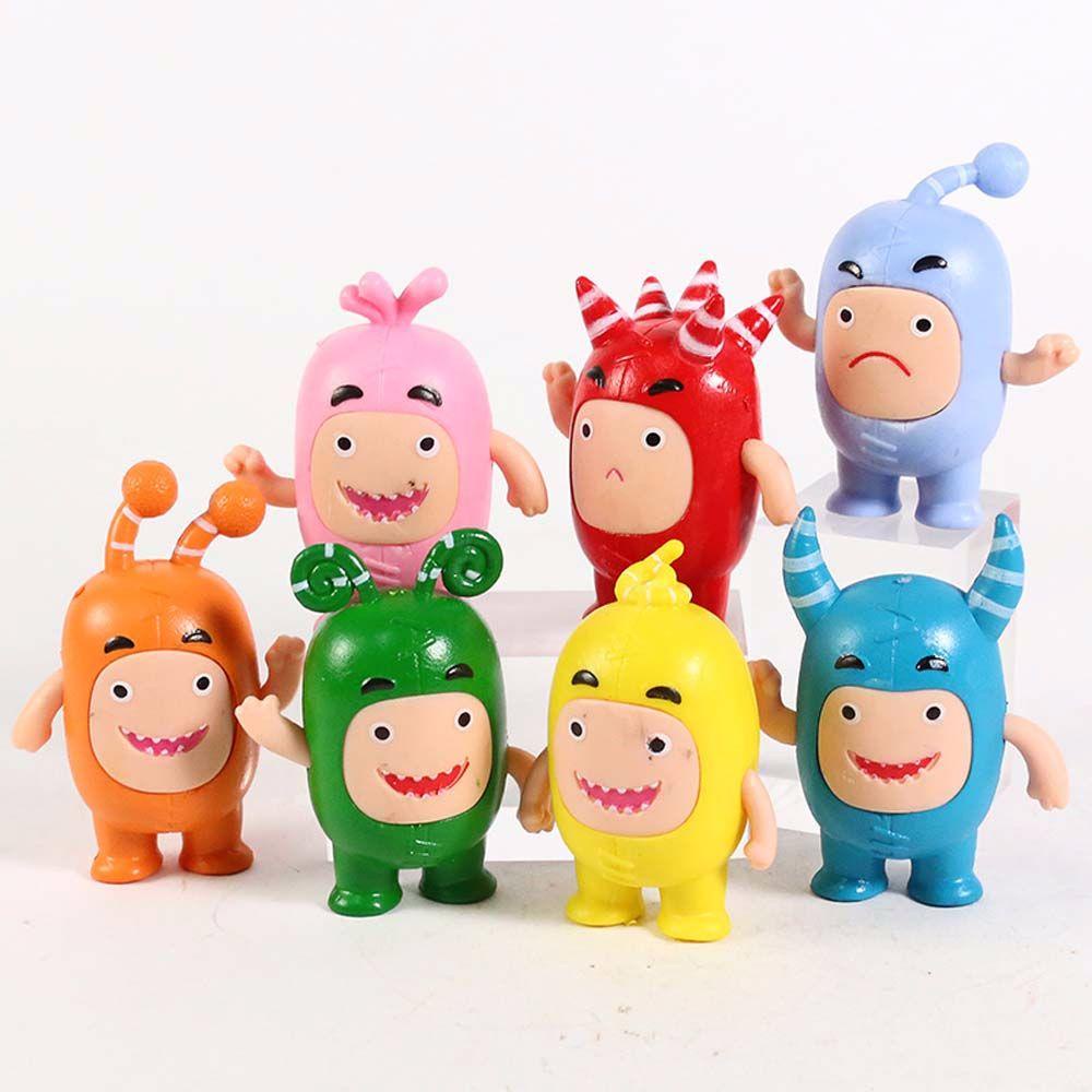 DARNELL Bộ 7 Mô Hình Búp Bê Anime Oddbods Kawaii Bằng PVC Để Bàn Trang Trí