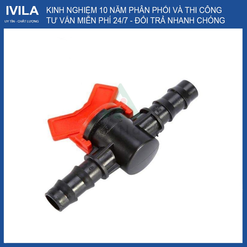 Van khóa LDPE 16 2 đầu - Phụ Kiện LDPE hệ thống tưới - Van khóa nước dùng cho ống PE 16mm/20mm