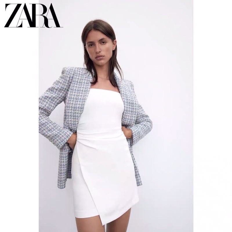 <CÓ SẴN>ÁO VEST DẠ TWEED VẠT CHÉO #ZARA AUTHENTIC TUỒN STORE | BigBuy360 - bigbuy360.vn