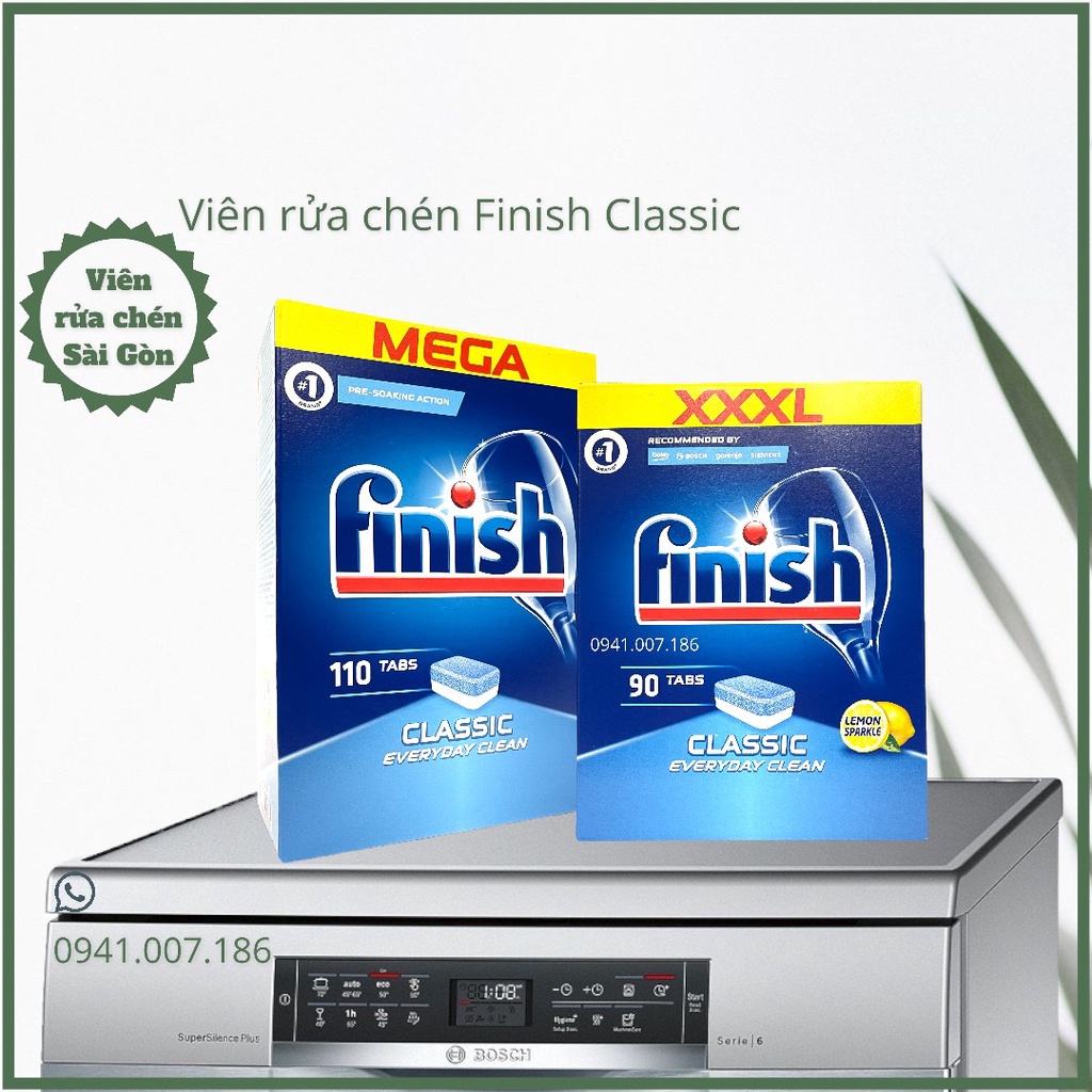 Viên rửa chén bát Finish Classic [thông dụng nhất cho máy rửa bát]