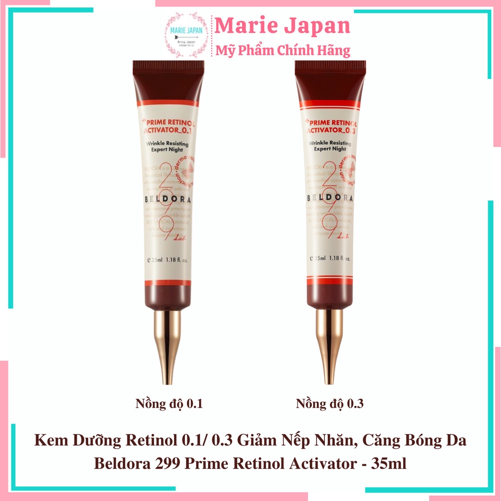 Kem Dưỡng Retinol 0.1/ 0.3 Giảm Nếp Nhăn, Căng Bóng Da Beldora 299 Prime Retinol Activator - 35ml
