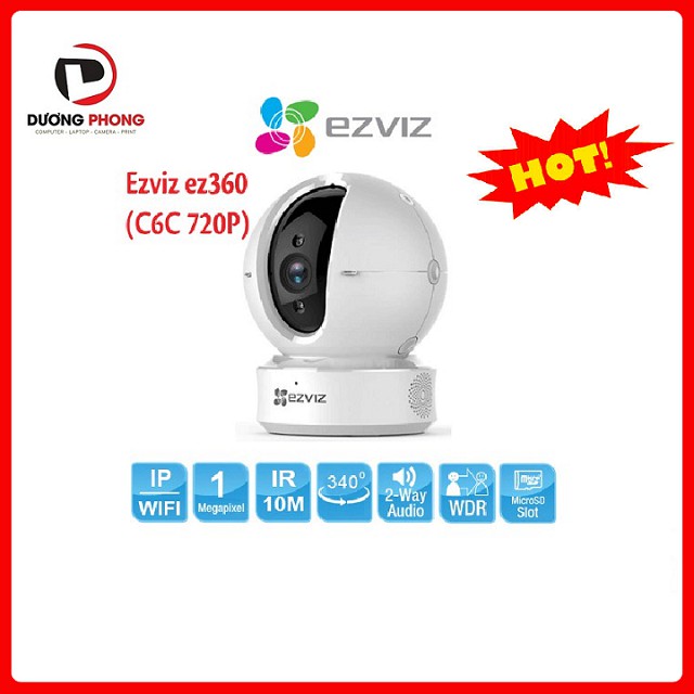 Camera Quan Sát IP Wifi Ezviz C6CN 720P 1MP - Hàng Chính Hãng