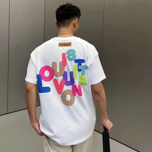 Áo Thun Cotton Cổ Tròn In Chữ Màu Neon Size S-5XL Cho Nam Nữ